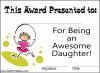 Awesome Daughter Award