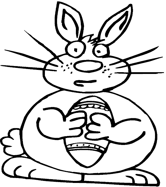 coloring pages of easter bunny and eggs. Easter Bunny - holding egg