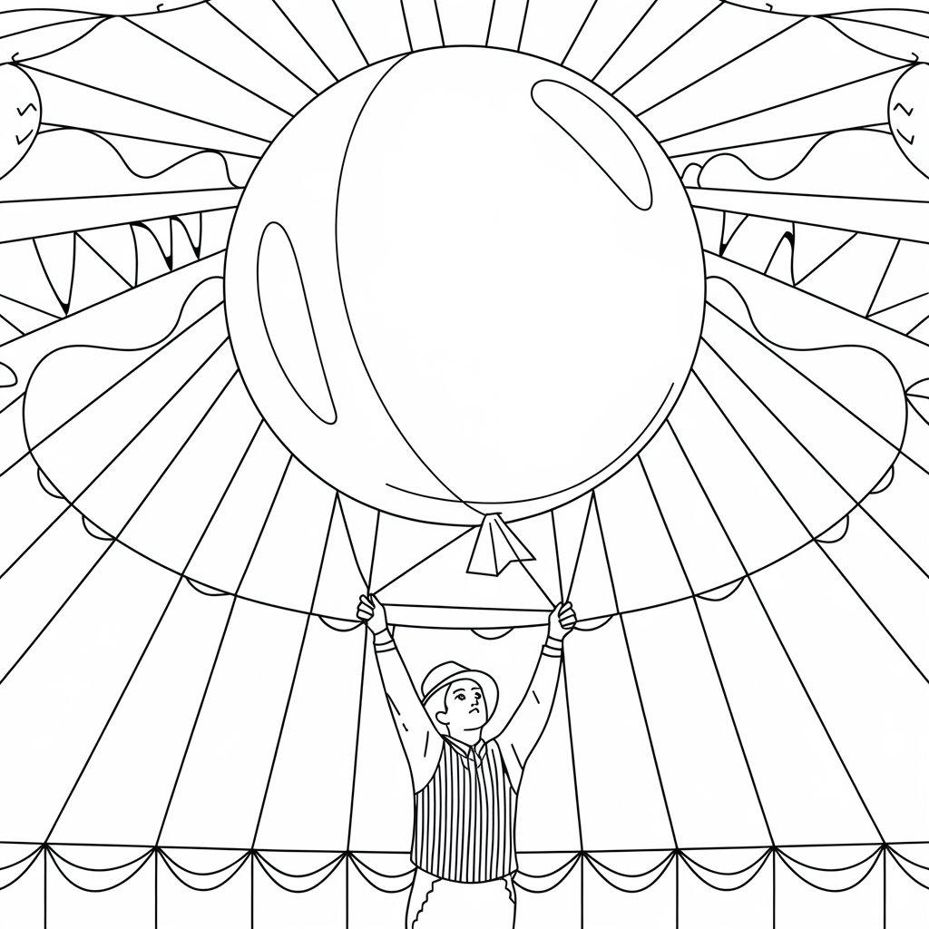 A_Circus_Performer_Holding_up_a_Giant_Balloon