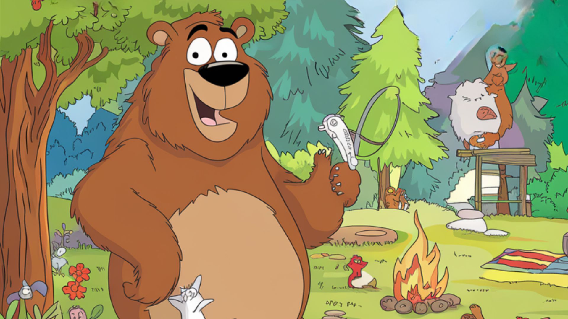 Fun Grizzy and the Lemmings Coloring Pages