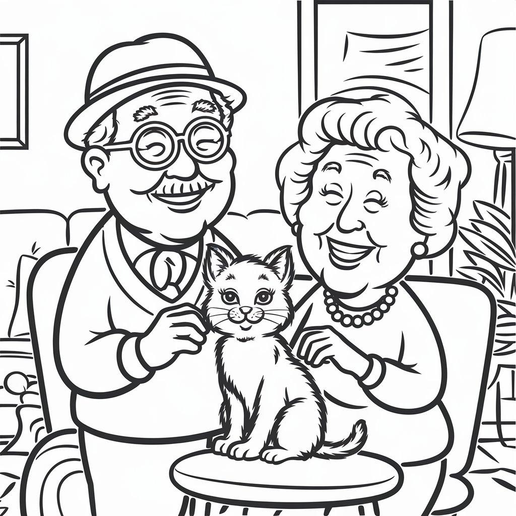 Grandparents_Playing_with_a_Kitten