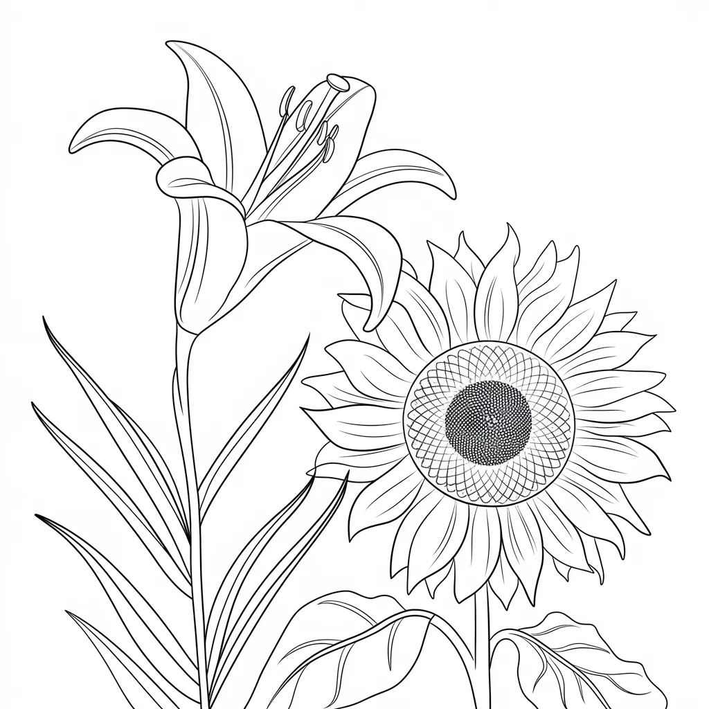Lily_And_Sunflower