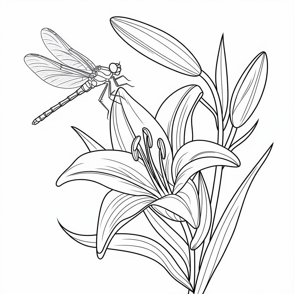Lily_With_Dragonfly