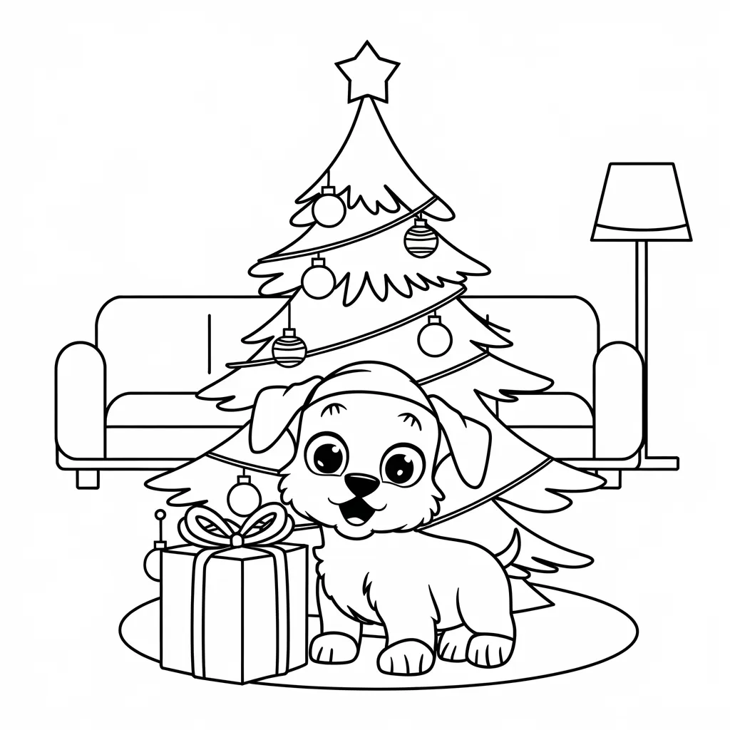 Puppy_Under_the_Christmas_Tree