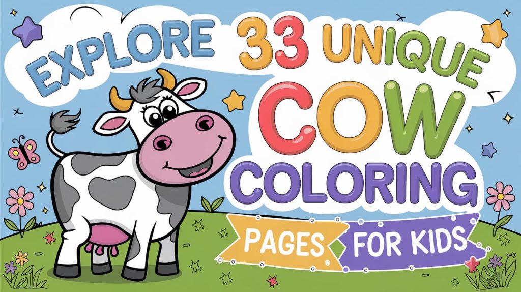 Unique Cow Coloring Pages for kids
