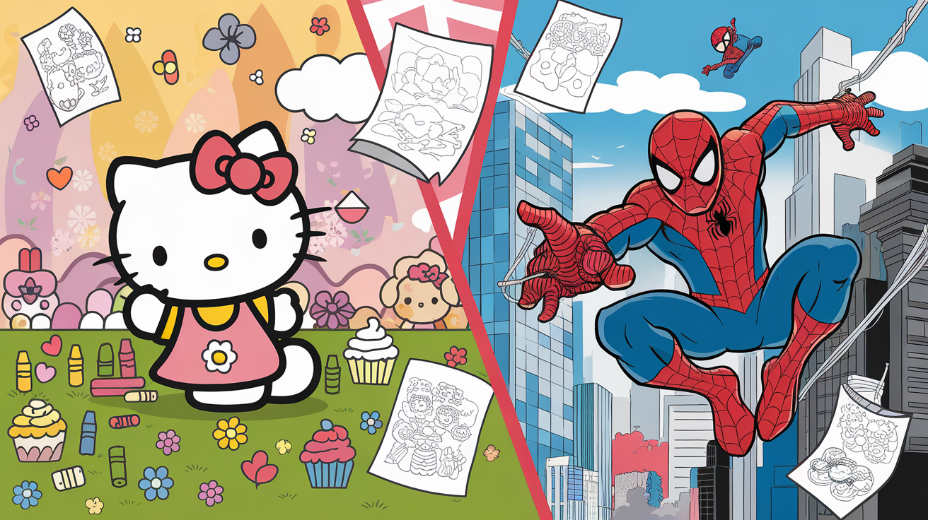 21 Fun-filled Hello Kitty & Spider-Man Coloring Pages