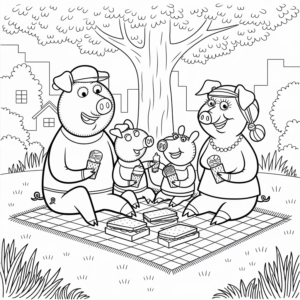 Family Picnic with Ice Cream Treats
