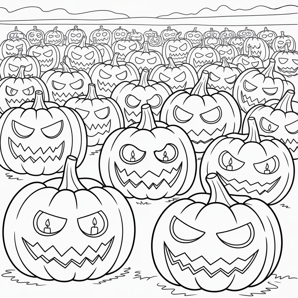 Grinning Jack-o'-Lantern Army