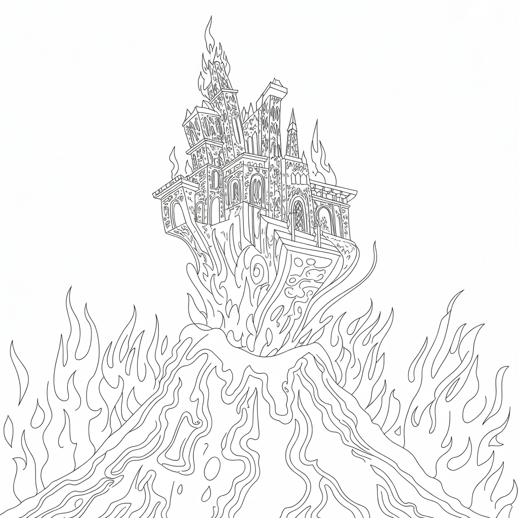 Infernal Castle on a Volcano