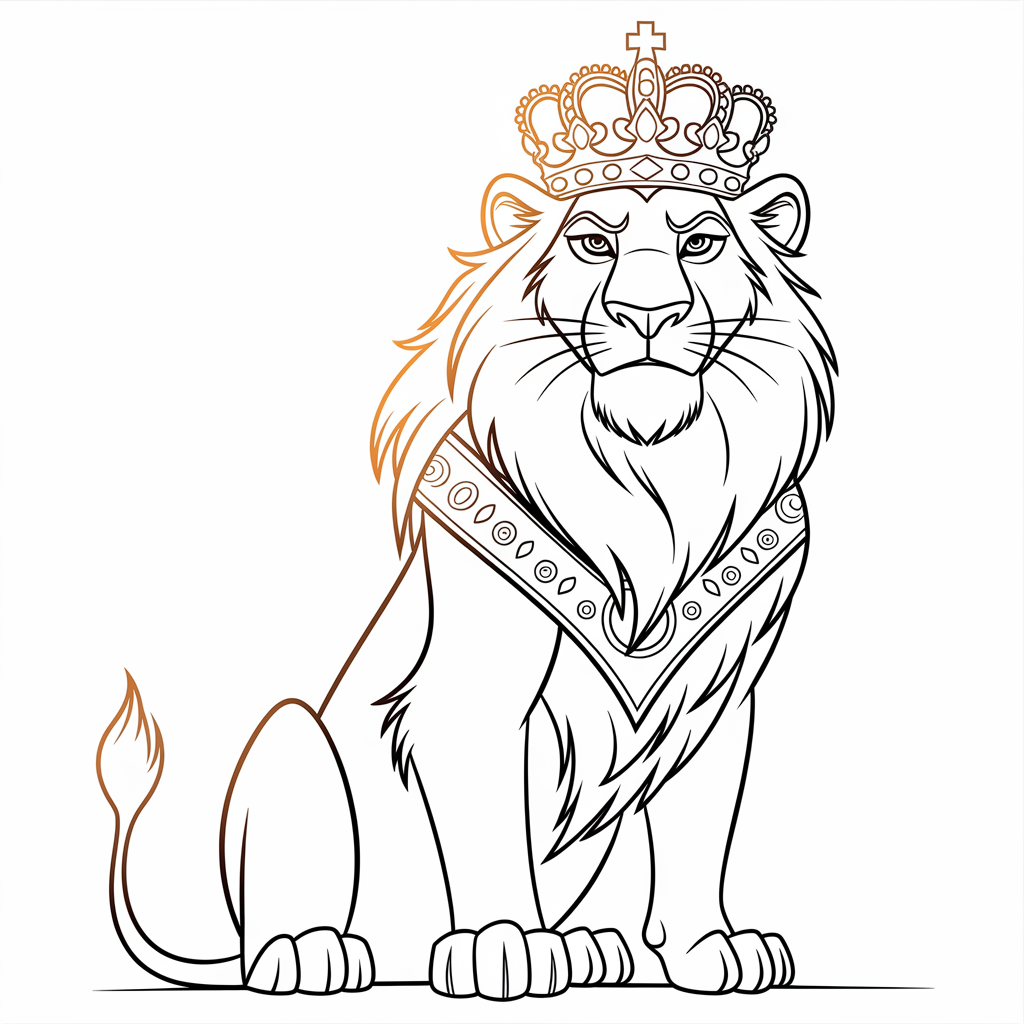 King Mufasa in Royal Pose with Crown Detail
