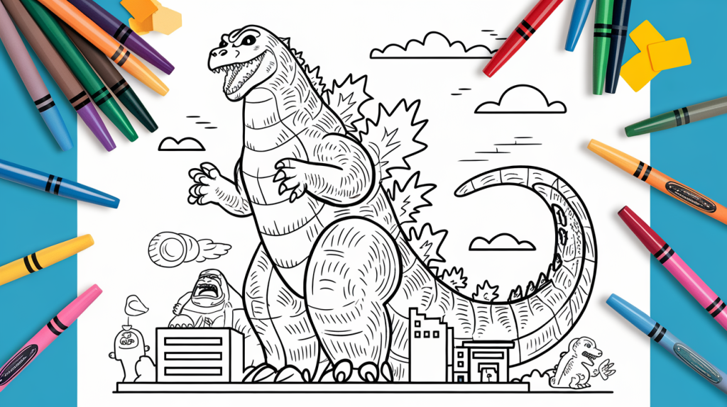 Legendary Godzilla Coloring Pages for Fans