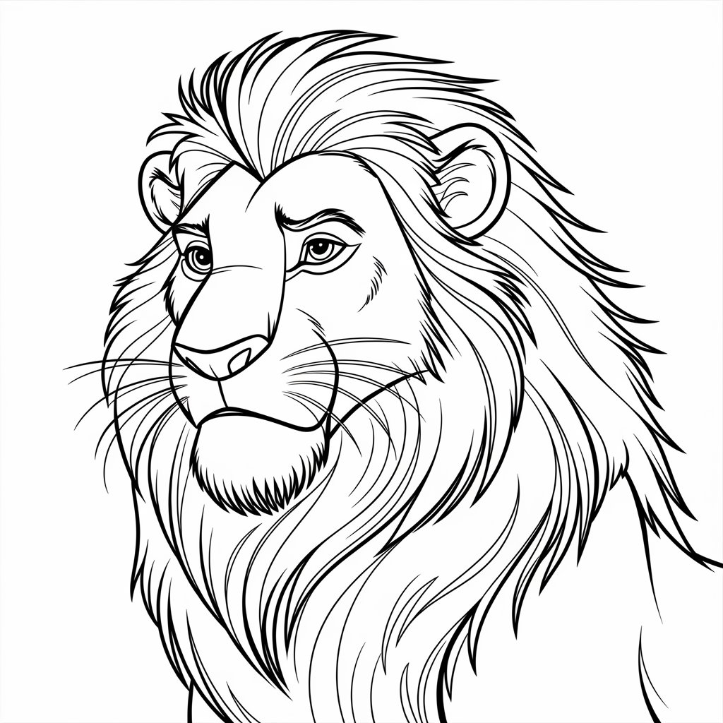Majestic Mufasa with a Flowing Mane
