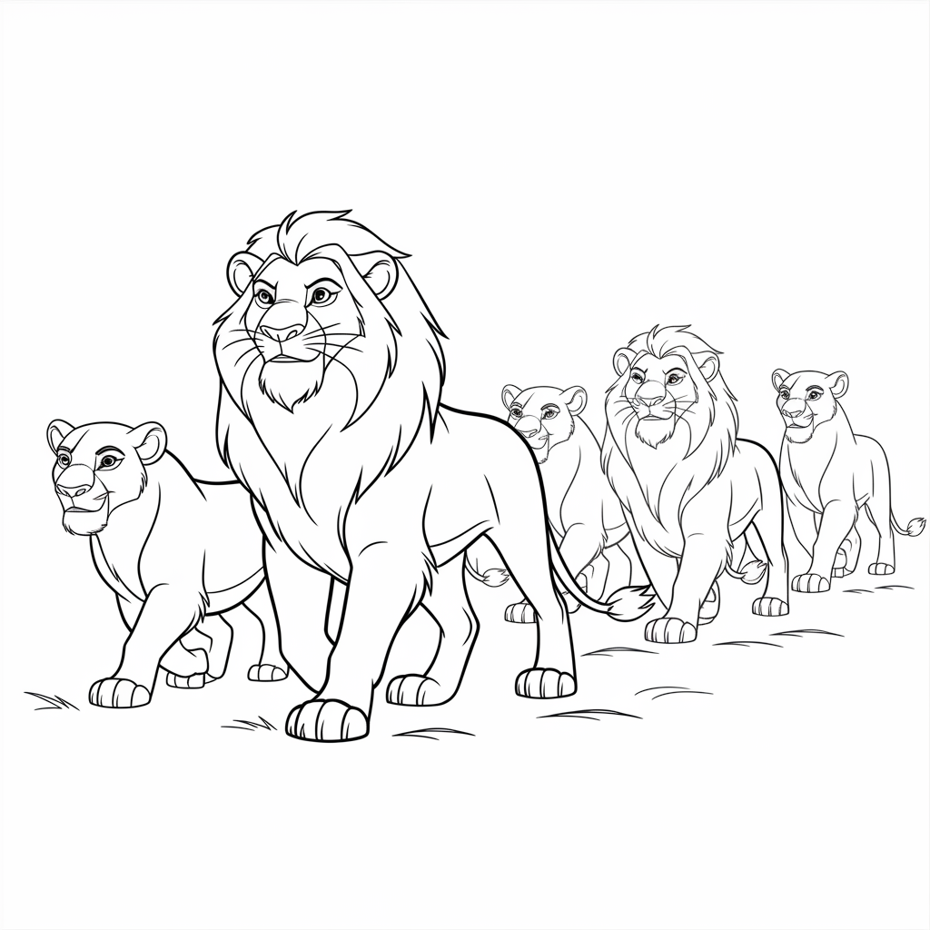 Mufasa Leading the Pride
