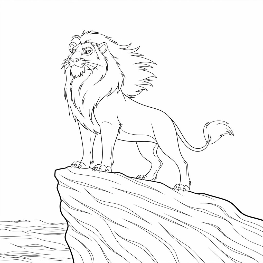 Mufasa Standing Proud on Pride Rock
