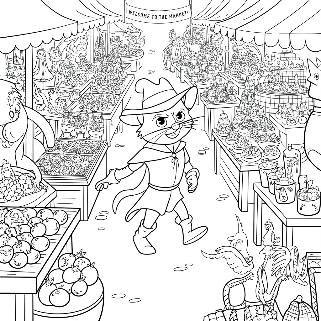 Puss in a Medieval Market
