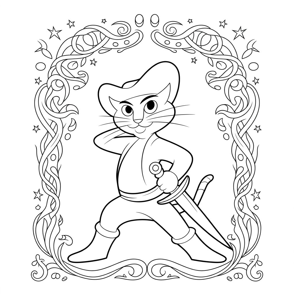 Puss in a Storybook Frame
