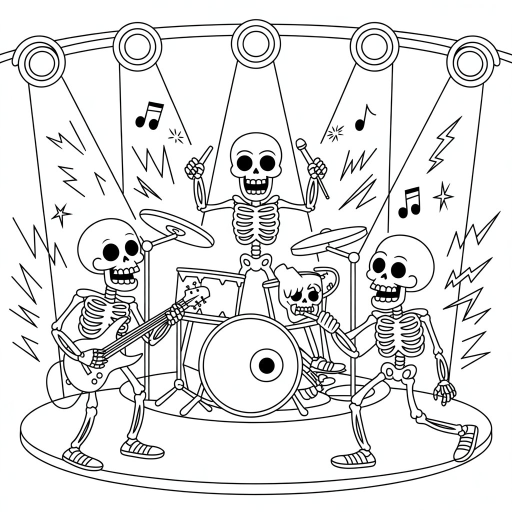 Skeleton Rock Band
