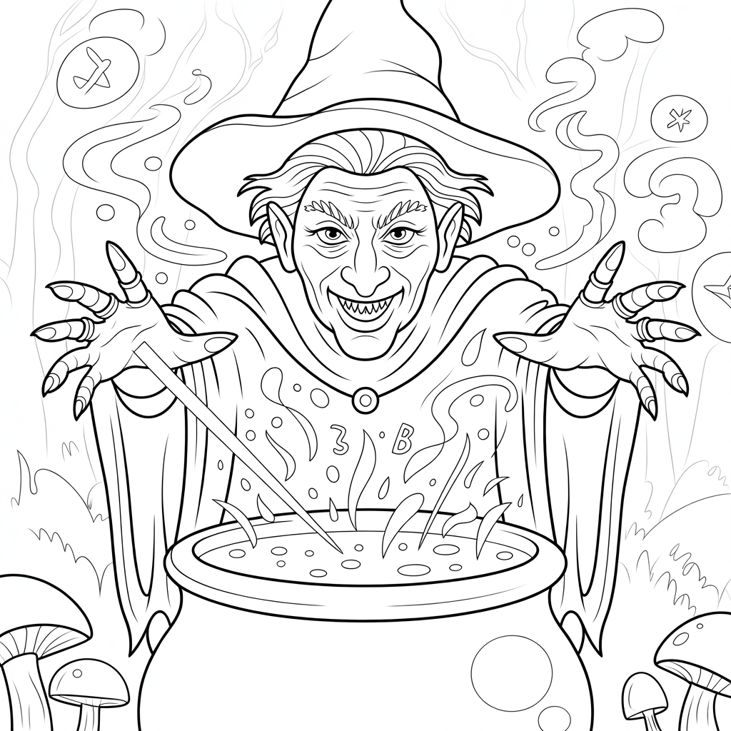 Wicked Witch Casting a Spell
