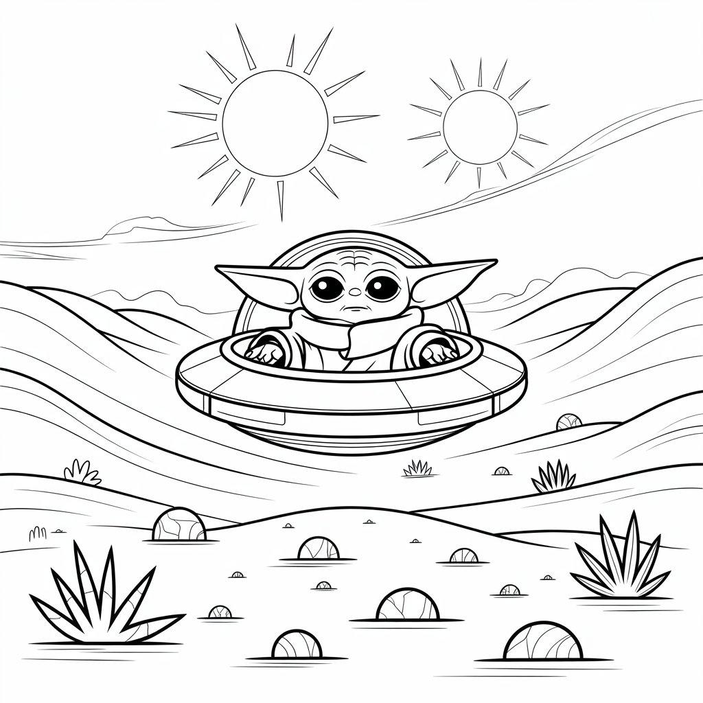 Baby_Yoda_Flying_in_His_Hover_Pod_Across_Tatooine