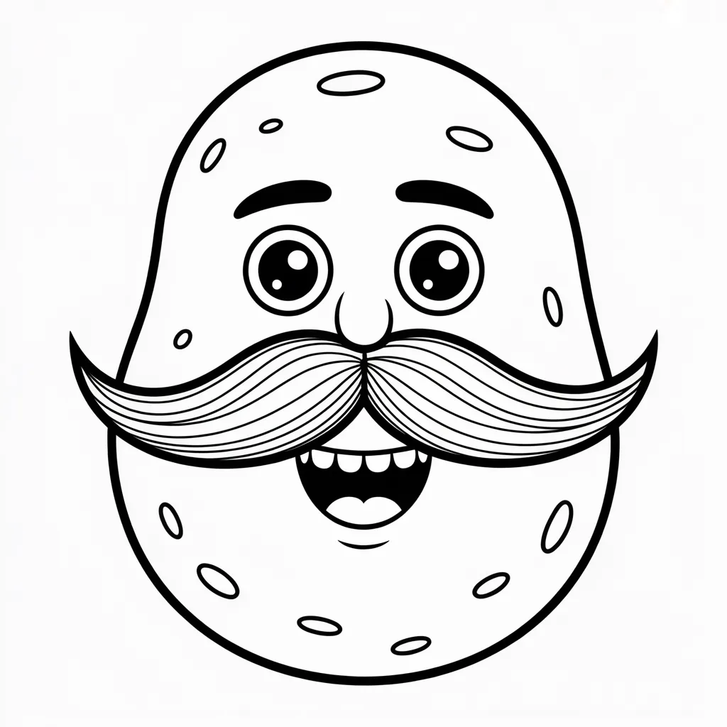 Potato with Funny Mustache