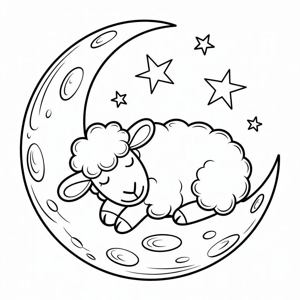 Sleeping Sheep on the Moon