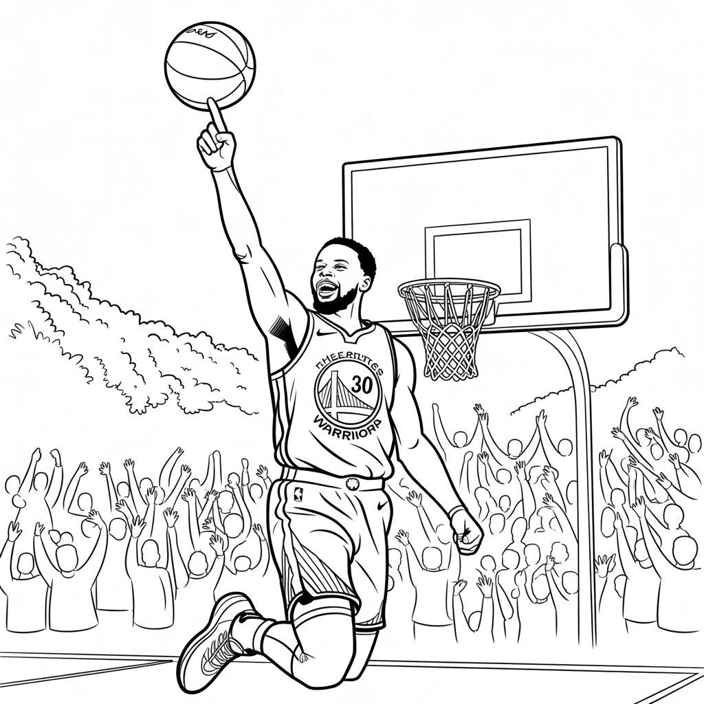  Steph Pointing to the Sky After a Shot
