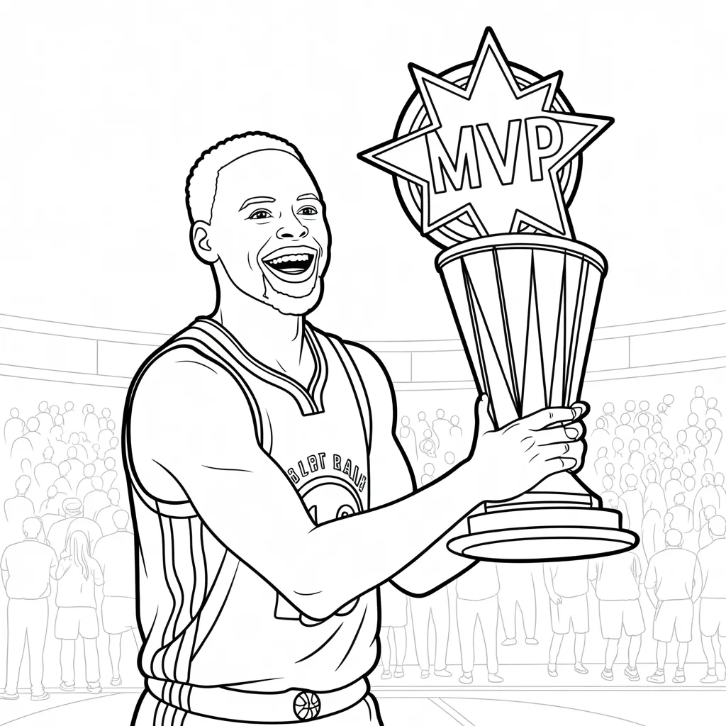 Steph with His MVP trophy