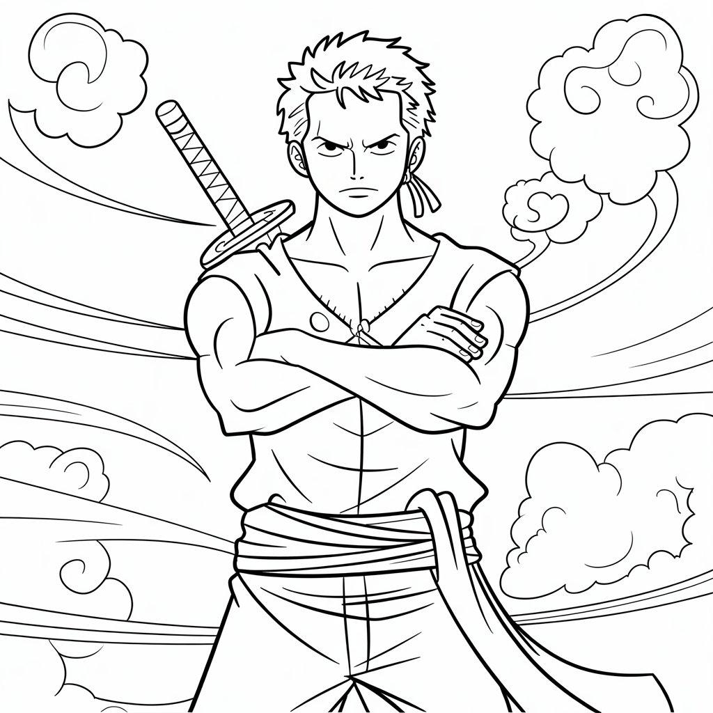 Zoro_in_His_Iconic_Crossed-Arm_Pose_with_Bandana_Tied