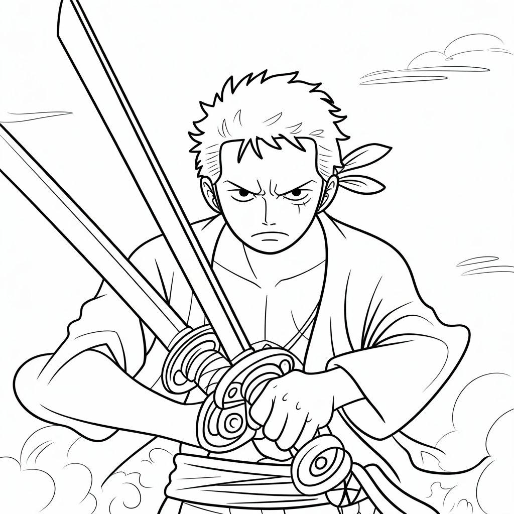 Zoro_with_Bandana_On_Ready_to_Fight