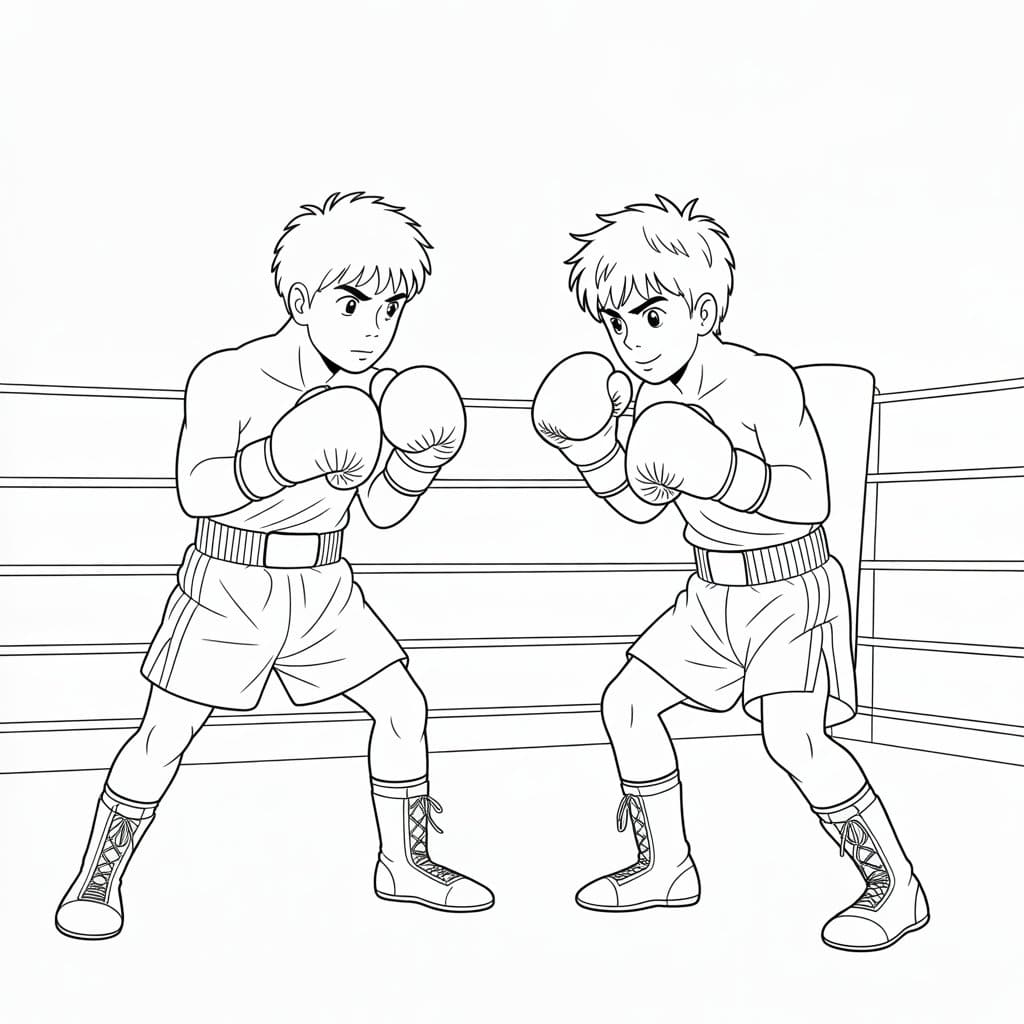 Ippo rival boxer colouring book
