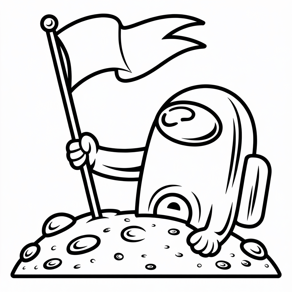 among us crewmate planting a flag