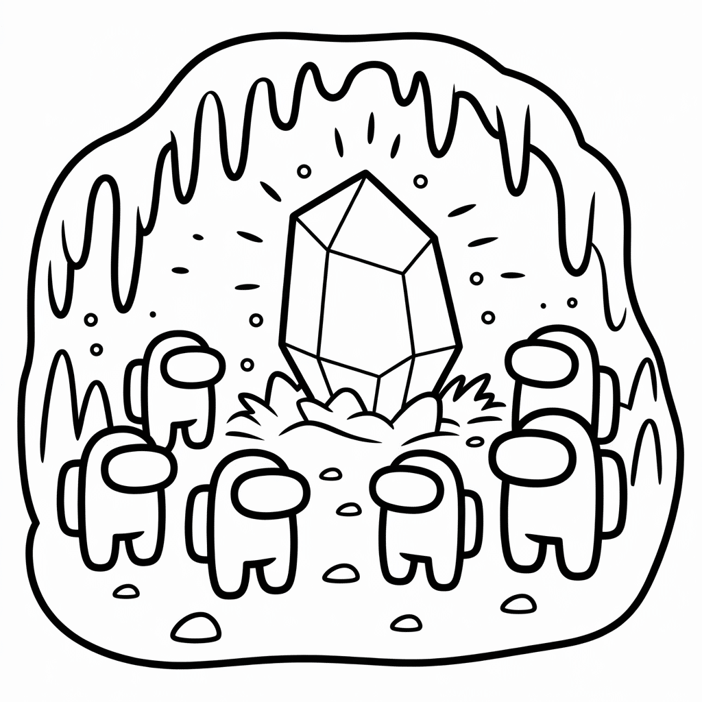 among us crewmates in an ice cave