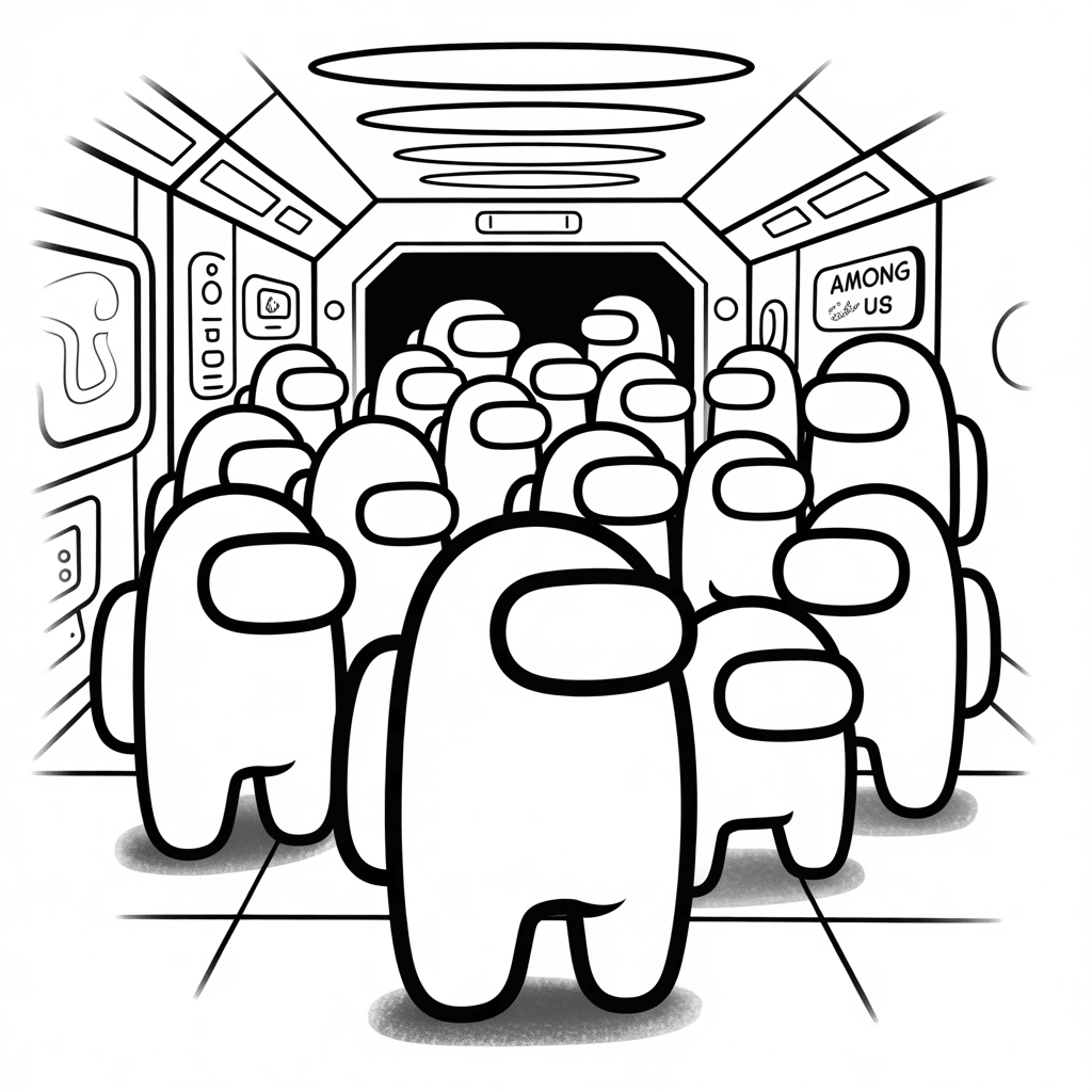 among us crewmates on the spaceship