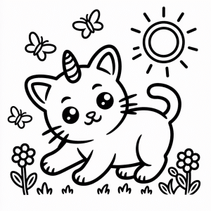 55 Cute and Free Kittycorn Coloring Pages - KidPrintables
