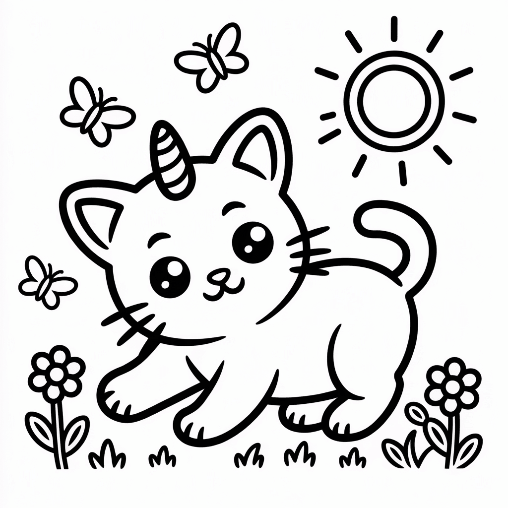 baby kittycorn stretching