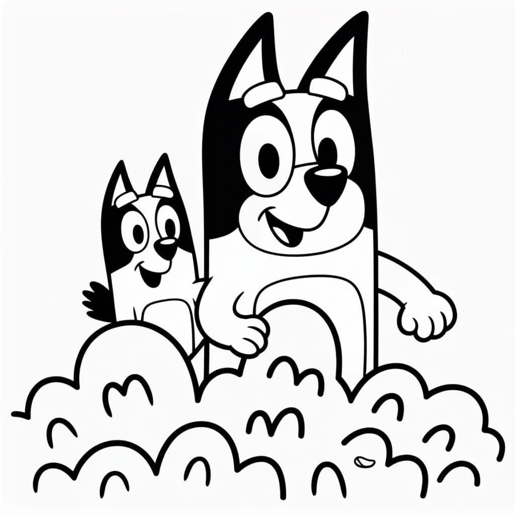 bluey and bingo at the playground