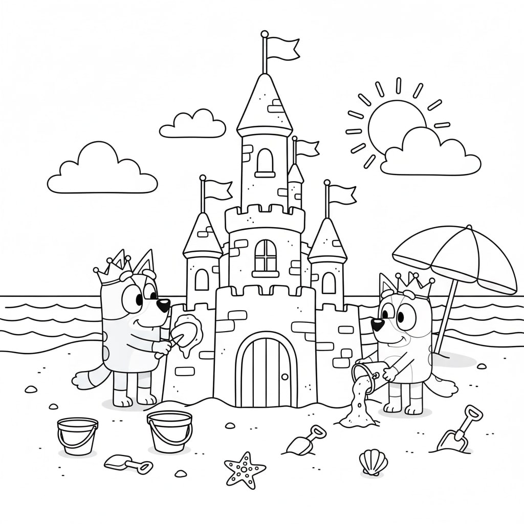 bluey bingo sandcastle