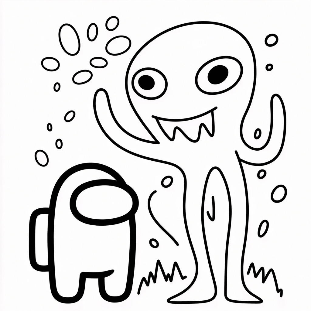 crewmate and a giant alien