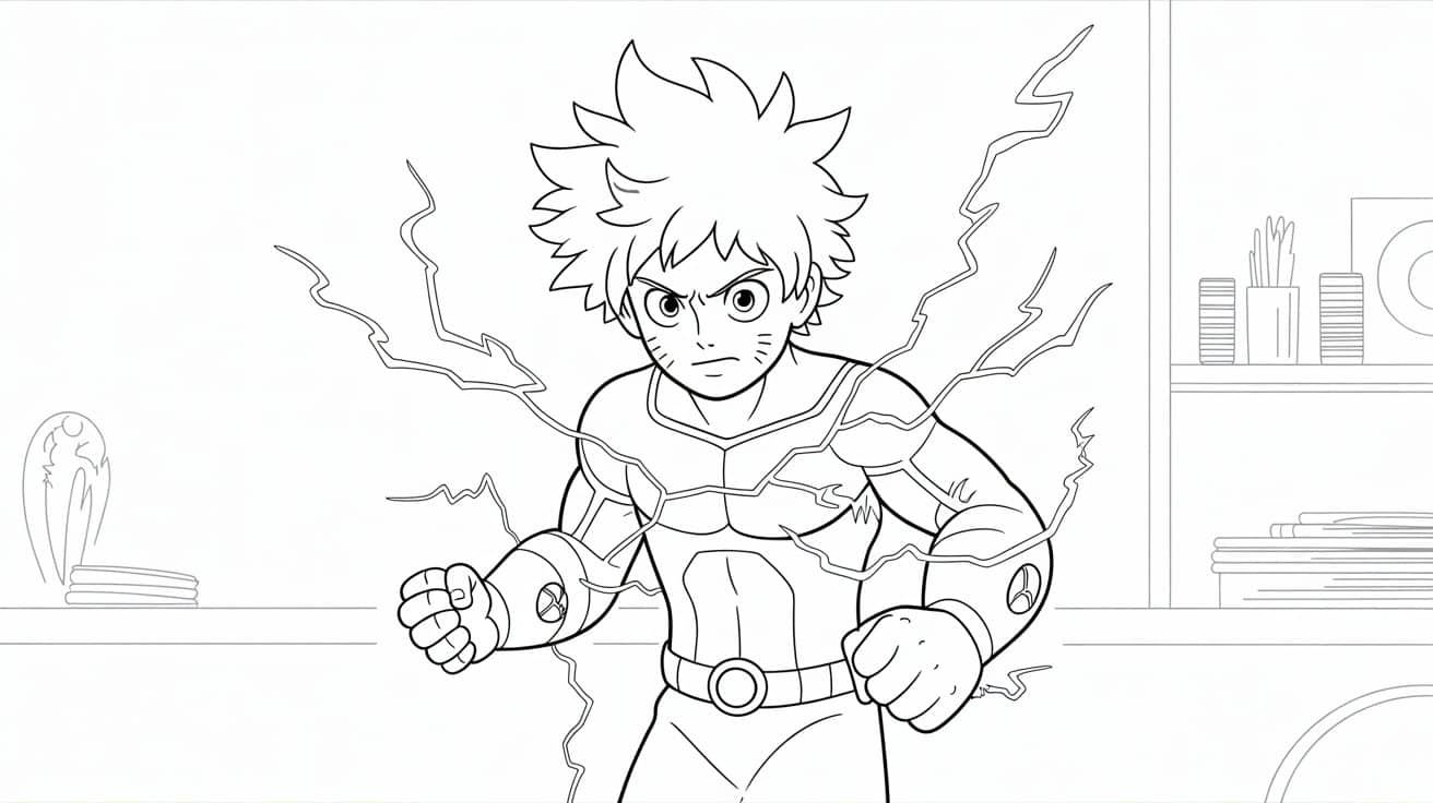 deku channeling one for all with lightning