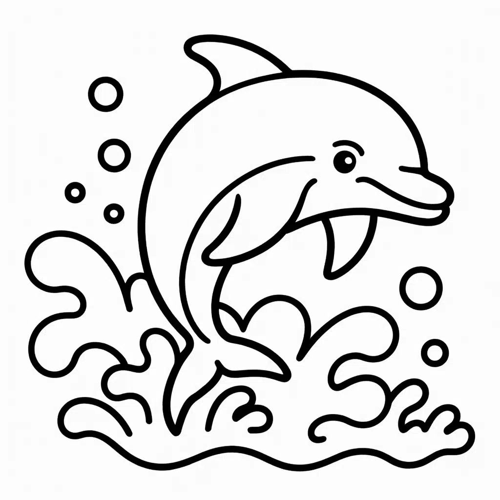 dolphin emerging through sea foam