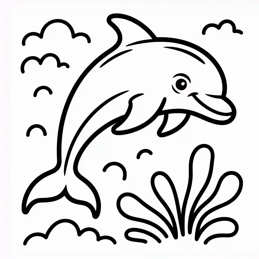 dolphin gliding through clear blue depths