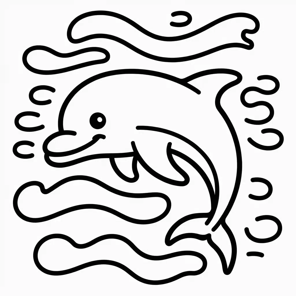 dolphin near drifting ocean currents