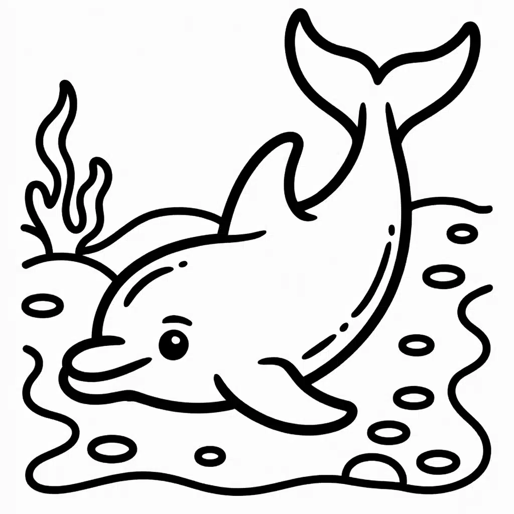 dolphin resting near the ocean floor