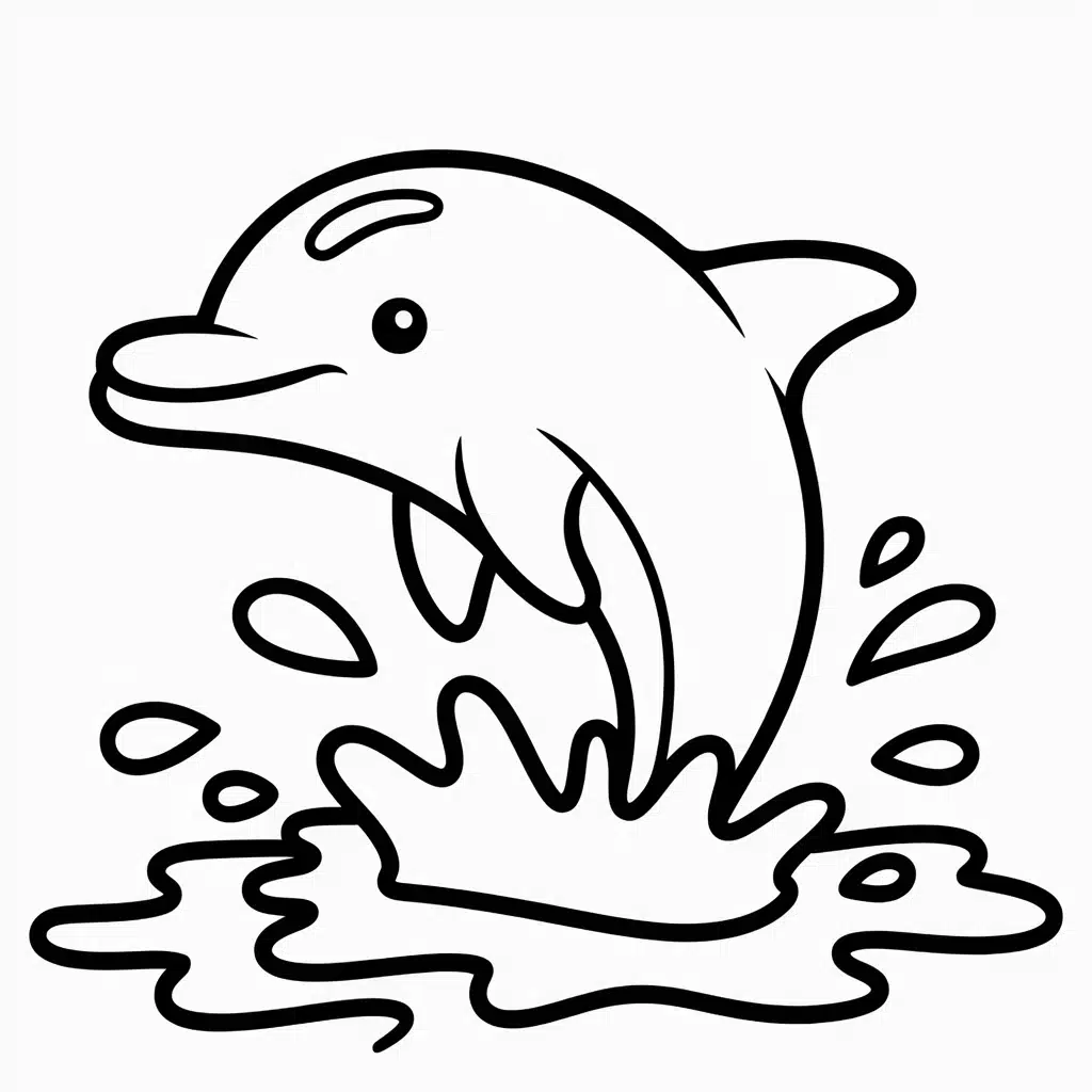dolphin surfacing with a splash crown