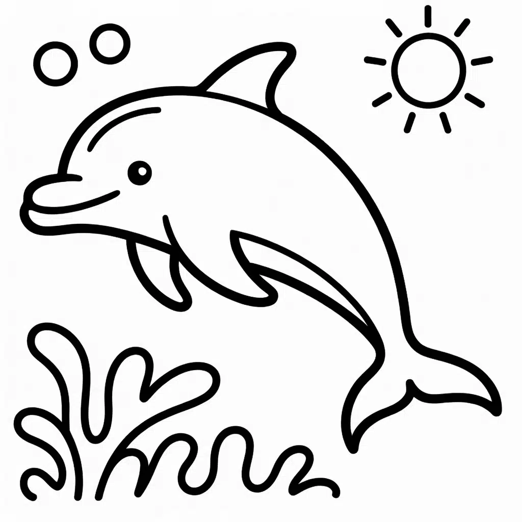 dolphin swimming freely in open water space