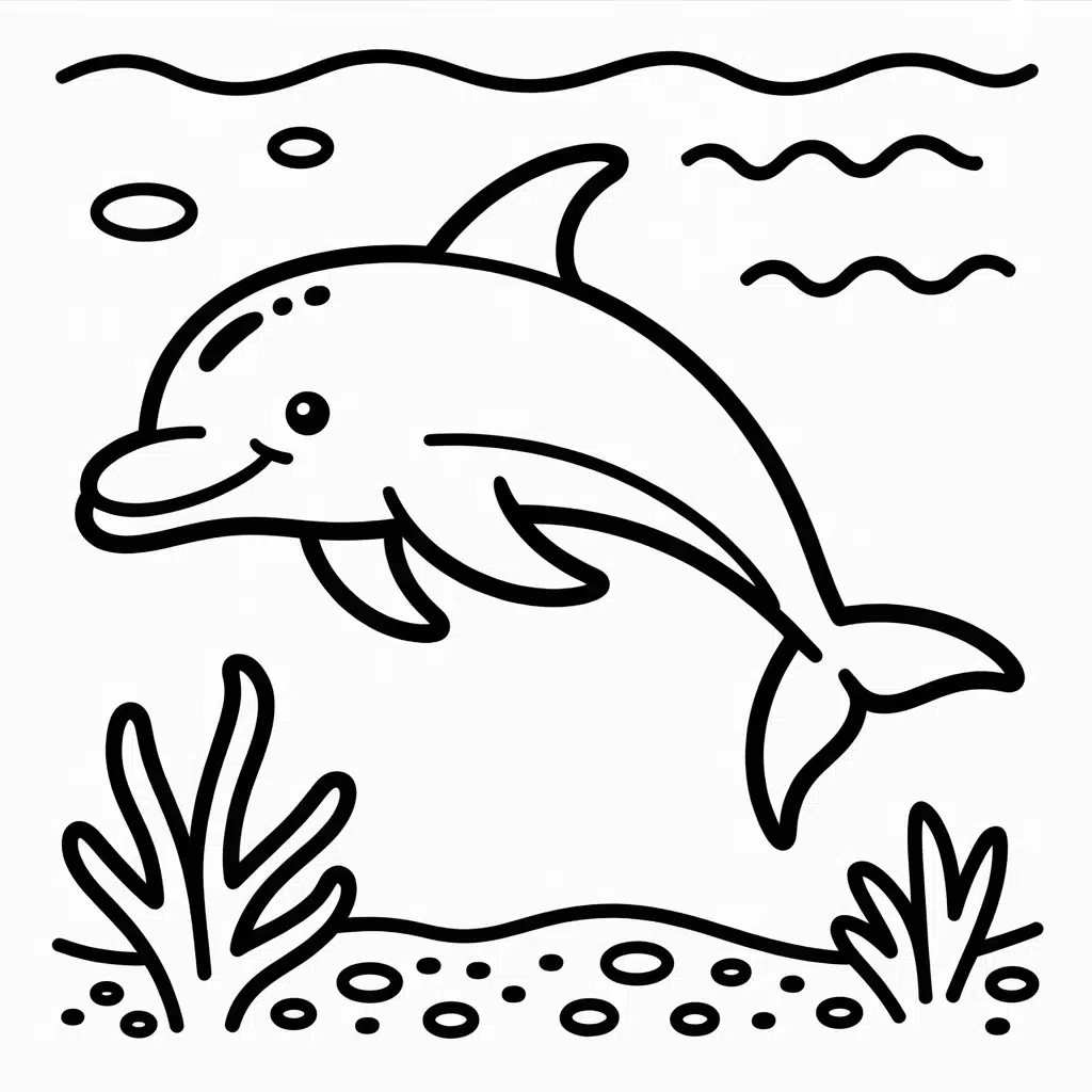 dolphin swimming in shallow clear water