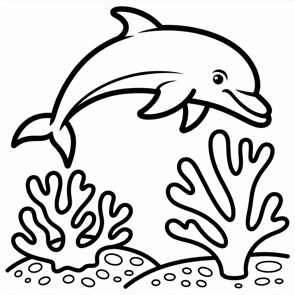 dolphin swimming near open reef space