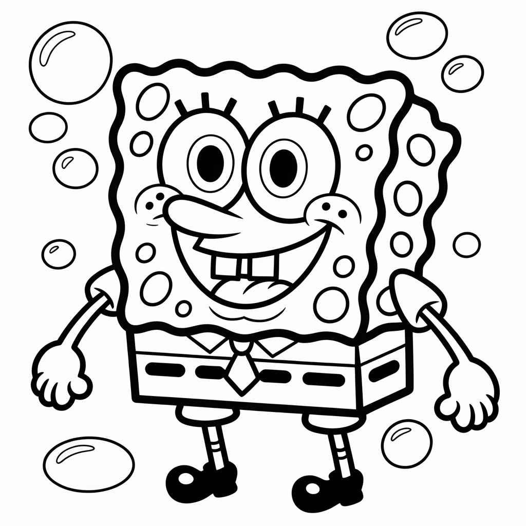 easy spongebob line art