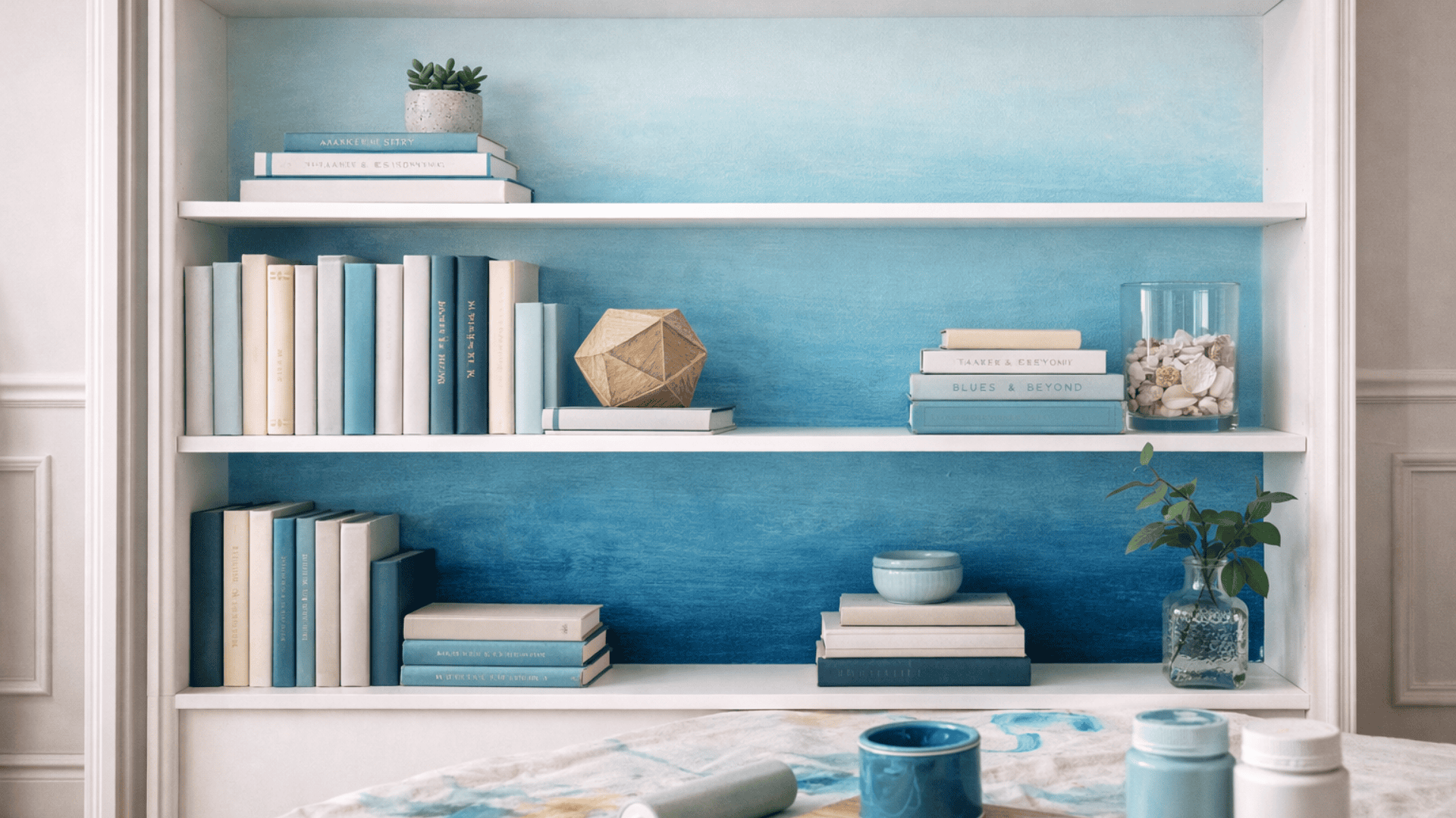 gradient bookshelf backing