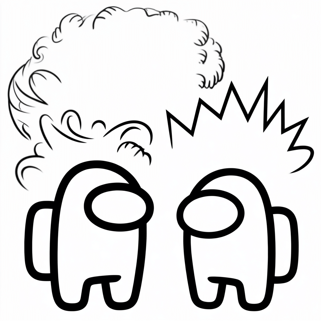 imposter and a crewmate in conflict